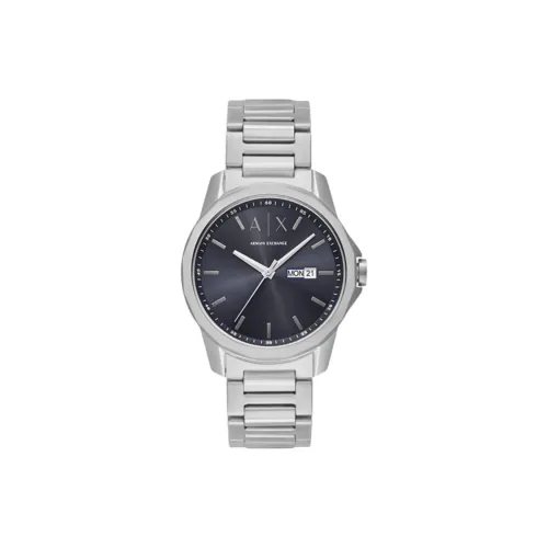ARMANI EXCHANGEAE Мужские часы Кварцевый механизм Ремешок из нержавеющей стали 44 мм Черный циферблат