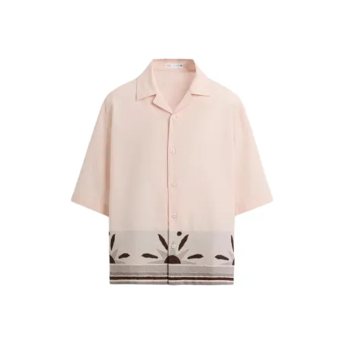 ZARA Рубашка Мужская Светло-Розовая Красная