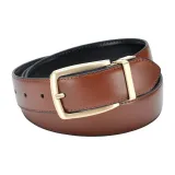 Золотая пряжка, черный/желтый, коричневый ремешок