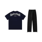 Комплект (Темно-синий топ + черные штаны)