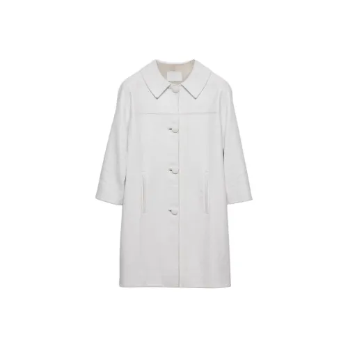 PRADA SS25 Кожа Куртка Мужская Белая