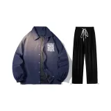 Комплект одежды (Темно-синий топ + Черные штаны)