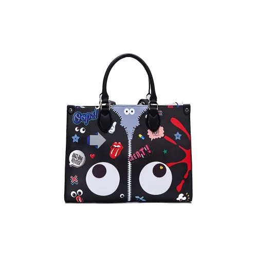 EYE THEME ПУ (полиуретан) Сумка через плечо Сумка Сумка-тоут Большая Женская Черно-белая