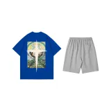 Комплект одежды (Синий топ + Серые штаны)