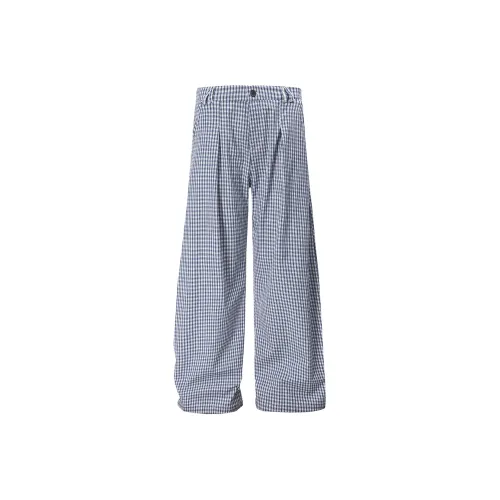 GBXM Повседневные брюки Унисекс Синий Клетка