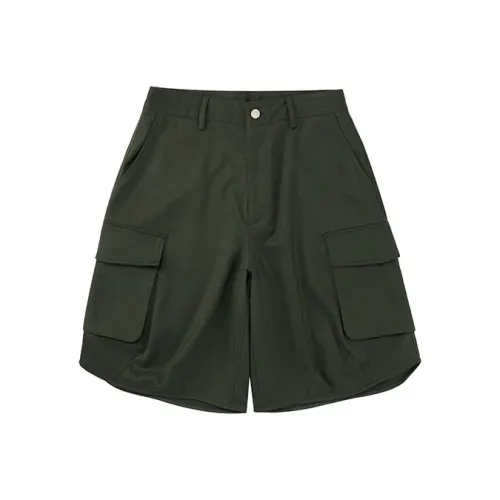 ROARINGWILD Свободный крой Шорты Унисекс Темно-зеленый