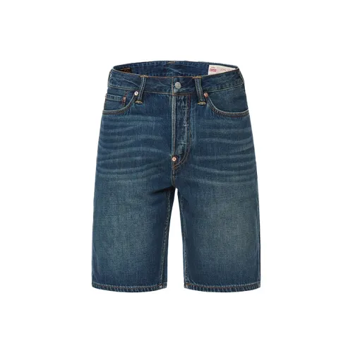 EVISU Джинсовые синие мужские джинсовые шорты