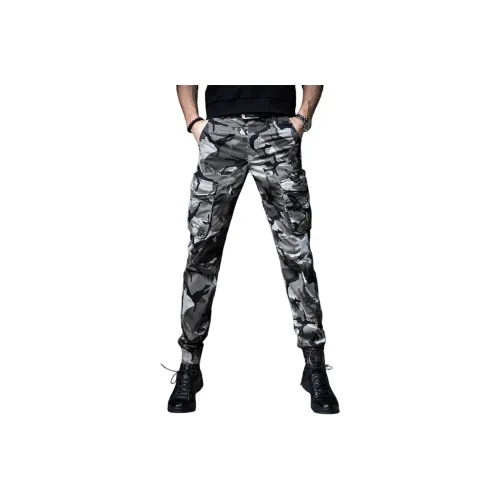 GUISE Весенние Осенние Карго Брюки с Эластичным Манжетом Мужские