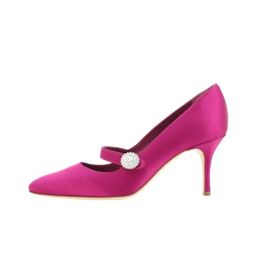 MANOLO BLAHNIK Узкий каблук Высокие каблуки 7 см Женские Розовый