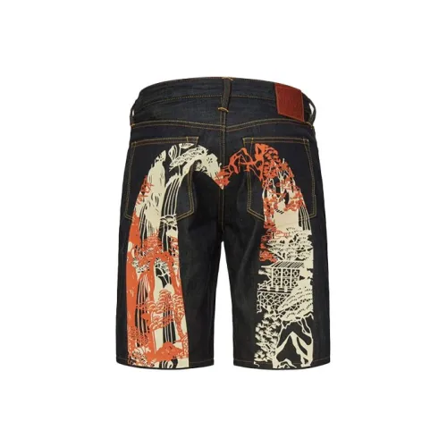 EVISU Blue Men's Denim Shorts EVISU Синий Мужские Джинсовые Шорты