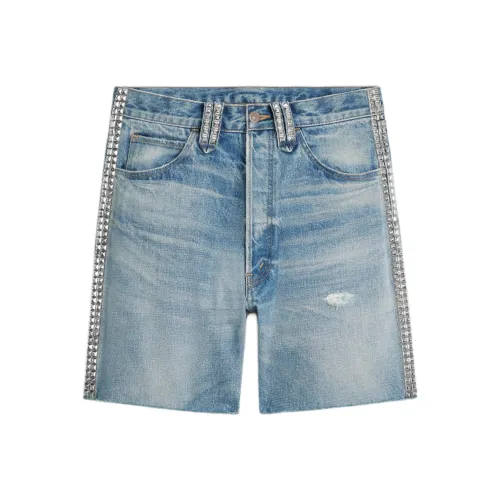 CELINE Sky Blue Men's Denim Shorts CELINE Небесно-голубые мужские джинсовые шорты