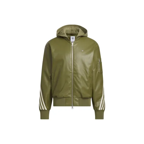 Adidas Originals FW24 Куртки и Пальто Мужской Темно-оливковый Зеленый
