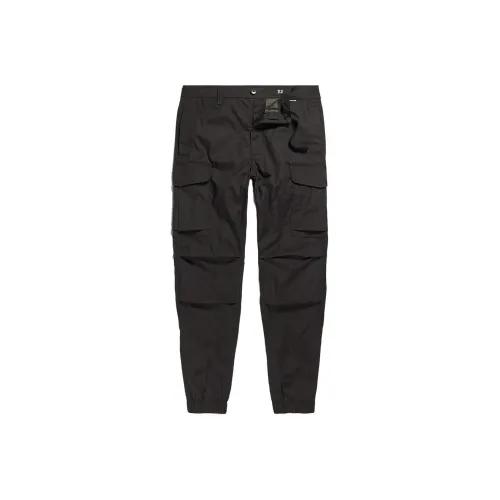 STAR RAW Темно-черные Мужские Повседневные Штаны