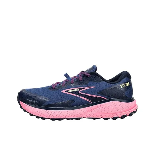 Brooks Divide Slip-Resistant Abrasion-Resistant Low Top Беговые кроссовки Женские Серый Синий