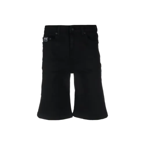 VERSACE JEANS COUTURE Мужские джинсовые шорты черного цвета