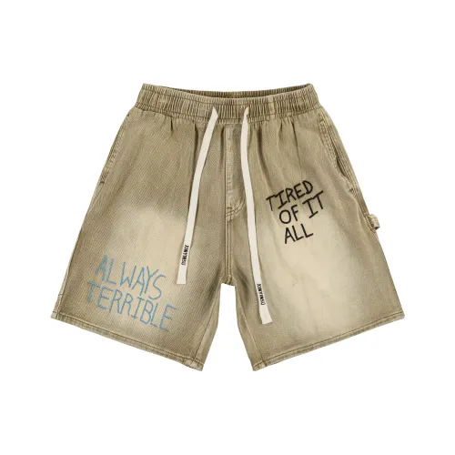XINYINSU x P D LIANMINGKUAN Джинсовые шорты Унисекс Желтый Грязь