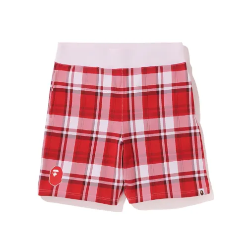 A BATHING APE Check Подарочный набор Sweat Shorts Повседневные шорты Мужские Красные