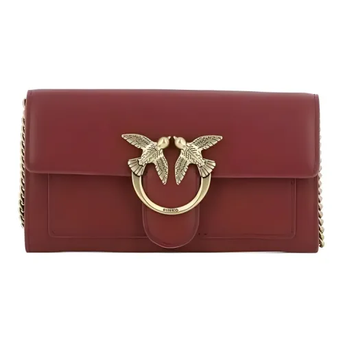 PINKO Love Series Кожа Сумка через плечо Сумка на плечо Женская Бордовый Красный