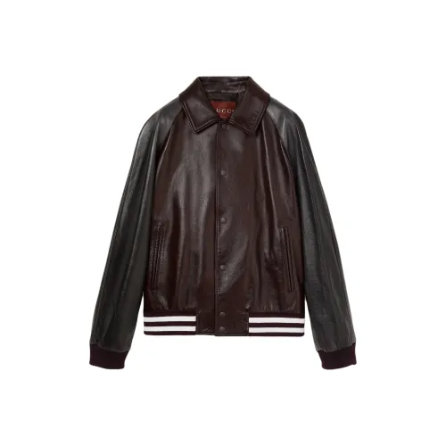 GUCCI Кожа Куртка Мужская Коричневая
