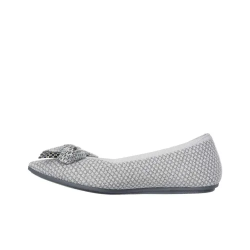 Skechers CLEO POINT Блестящий SHINE Низкий Топ Повседневная Обувь Женская Серебряный