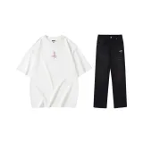 Set (Milkshake White T-Shirt + Black Jeans)  
Комплект (Milkshake Белая Футболка + Черные Джинсы)