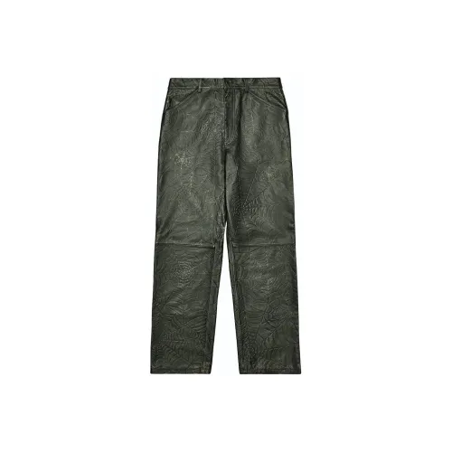 Sp5der Кожаные брюки Мужские Зеленые