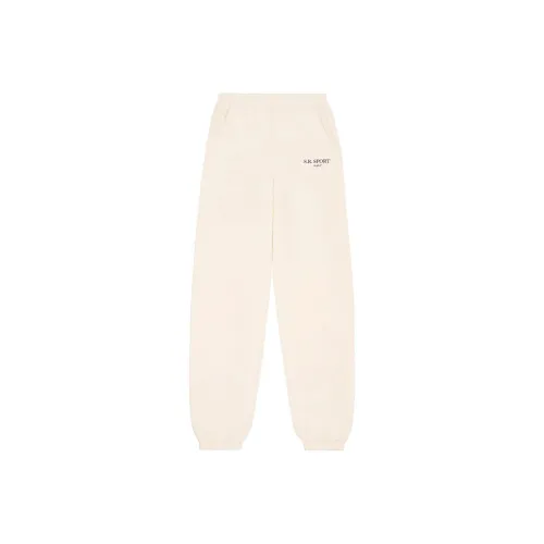 SPORTY RICH Wimbledon Вязаные тренировочные брюки Мужские Айвори