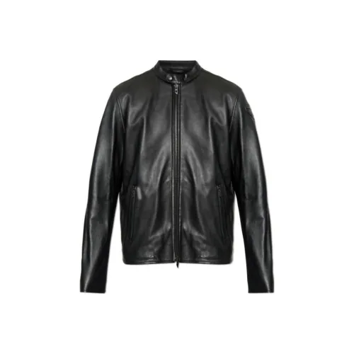 DIESEL Кожа Куртка Мужская Черная