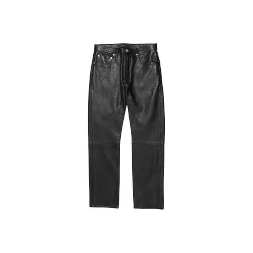 PURPLE BRAND Кожаные брюки Мужские Черные