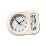 Молочный коричневый [Квадрат и Круглый Будильник] Температура и Влажность Календарь