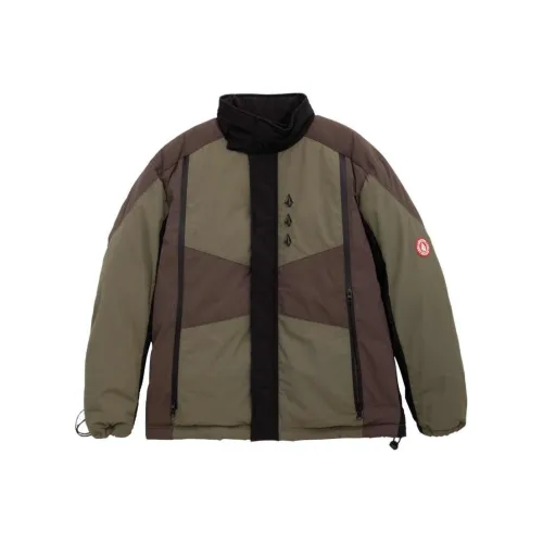 Volcom Хлопковый пуховик Мужской Армейский зеленый
