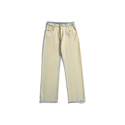 NOCAO Грязно-желтые унисекс джинсы