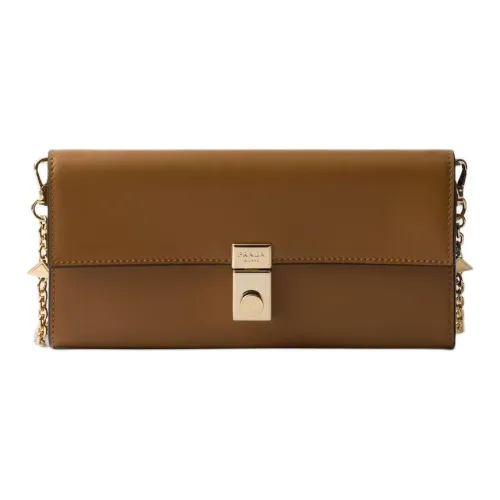 PRADA Телячья кожа Сумка через плечо Женская Brown Sugar Коричневый