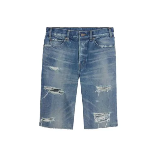 CELINE Мужские синие джинсовые шорты