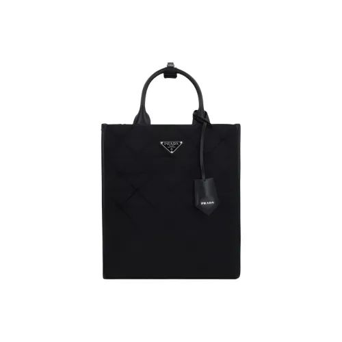 PRADA Кожа с Цвет холста с Нейлон Тоут Сумка Сумка для покупок Сумка на плечо Сумка Унисекс Черный