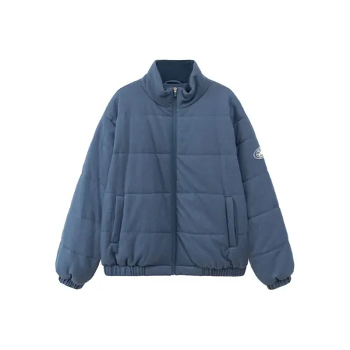 NO ONE ELSE Хлопковый пуховик унисекс морского синего цвета