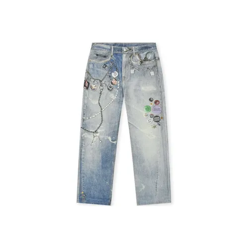 BONELESS Cut Jeans Unisex Denim Blue