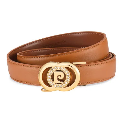 PIERRE CARDIN Ремни из крупнозернистой текстуры коровьей кожи женские земляной желтый 2,4CM