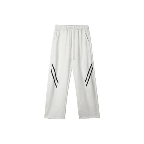 GROOL Повседневные брюки Унисекс Белый Фотиния Серый
