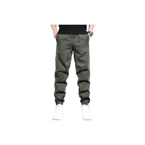 PRPK Летние Карго Брюки Свободного Кроя Унисекс Армейский Зеленый