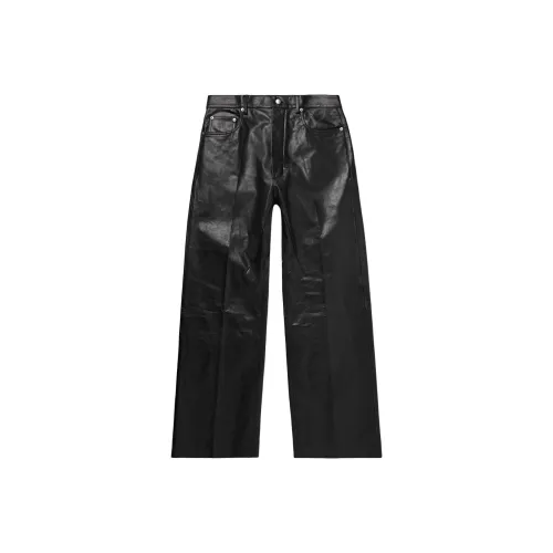 RICK OWENS совместный бренд Черные Мужские Кожаные Штаны