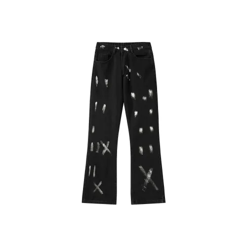 HOKLV Черные Унисекс Джинсы