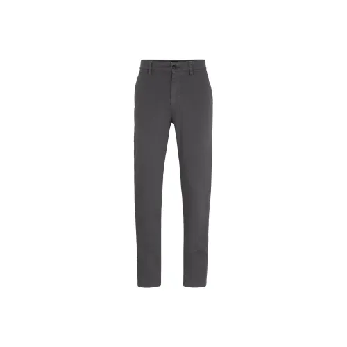 Hugo Boss Tapered Fit Chinos из эластичного хлопка сатин повседневные брюки мужской серый