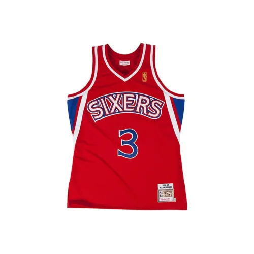 Mitchell Ness Красный Унисекс Баскетбольная Джерси