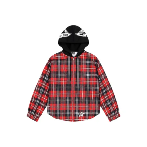 Sp5der Куртки Пальто Унисекс Красная Клетка