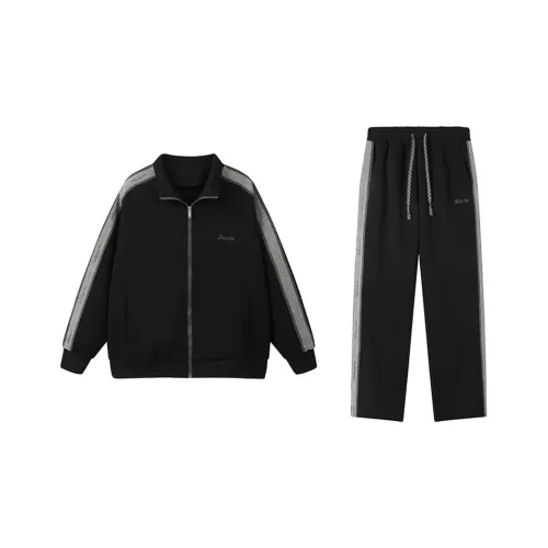 NOCAO Свободный крой застежка-молния куртка MID шаговый шов прямой крой трикотажная ткань штаны повседневная спортивная одежда унисекс