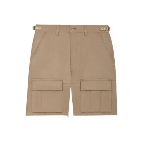 CELINE Карго шорты мужские цвет тауповый