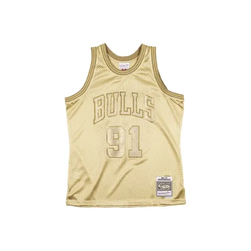 Mitchell Ness Золотой Унисекс Баскетбольная Джерси