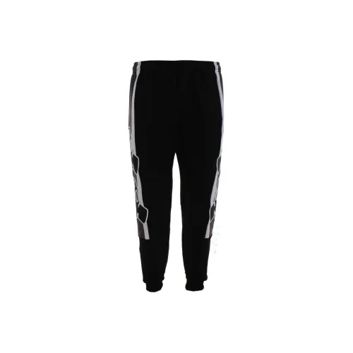 BUTNOT STREET COUTURE Pantatuta с лентой и iridescent и вышивкой логотипов Повседневные брюки Мужские Черные