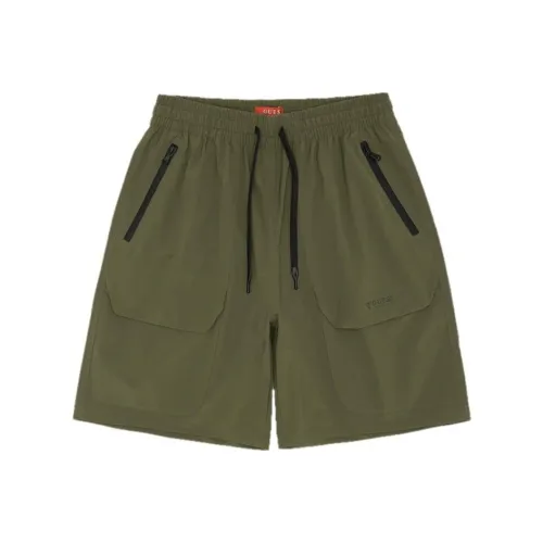 GUESS Оливково-зеленые Мужские Повседневные Шорты